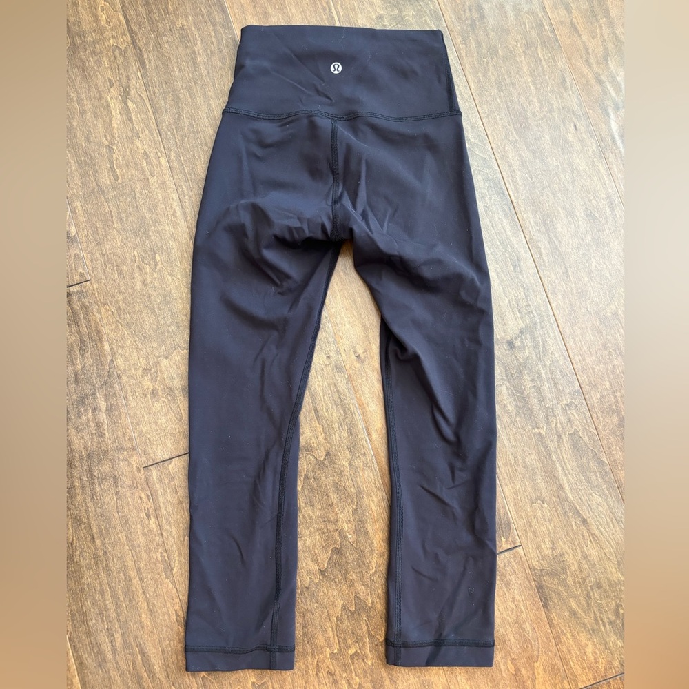 Black lululemon leggings. No pockets